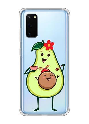Чехол с утолщёнными углами для samsung galaxy s20 plus :: малыш авокадо (принт 309)