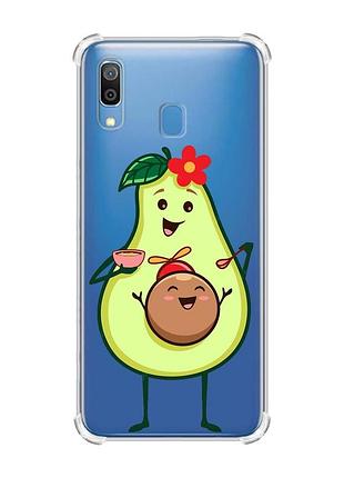 Чехол с утолщёнными углами на samsung galaxy a30(2019)/a20(2019) :: малыш авокадо (принт 309)