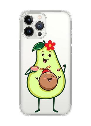 Чохол із потовщеними кутами на iphone 14 pro max :: малюк авокадо (принт 309)
