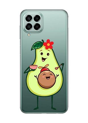 Прозрачный чехол на samsung galaxy m33 5g :: малыш авокадо (принт 309)