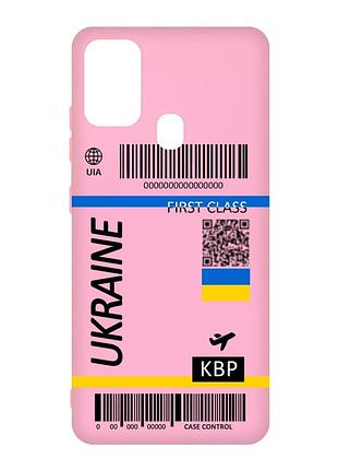 Матовий чохол з рожевими боками на samsung galaxy m30s/m21 :: авіаквиток україна (принт 262)