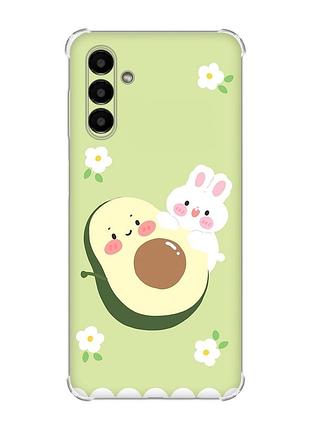 Чехол с утолщёнными углами для samsung galaxy a04s/a13 5g :: авокадо и зайчонок (принт 311)