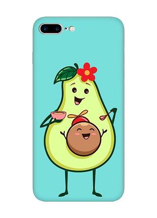 Матовий чохол з бірюзовими боками на apple iphone 7 plus/8 plus :: малюк авокадо (принт 309)