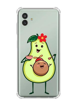 Чехол с утолщёнными углами на samsung galaxy m13 5g :: малыш авокадо (принт 309)
