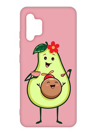 Матовый чехол с розовыми боками на samsung galaxy a32 :: малыш авокадо (принт 309)