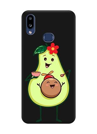 Матовый чехол с черными боками на samsung galaxy a10ѕ a107 :: малыш авокадо (принт 309)