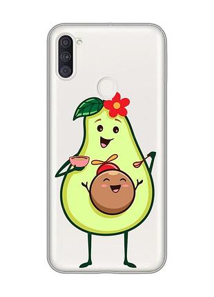 Прозрачный чехол на samsung galaxy a11 :: малыш авокадо (принт 309)