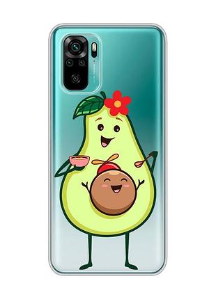 Прозорий чохол на xiaomi redmi note 10 / note 10s :: малюк авокадо (принт 309)