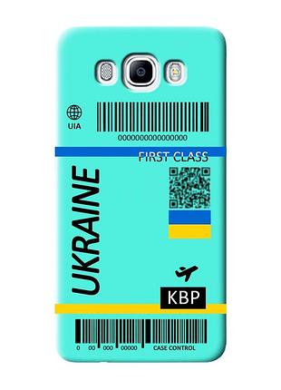 Матовий чохол з бірюзовими боками на samsung galaxy j7(2016) j710 :: авіаквиток україна (принт 262)