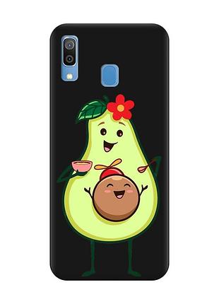Матовий чохол з чорними боками на samsung galaxy a30 (2019)/a20 (2019) :: малюк авокадо (принт 309)