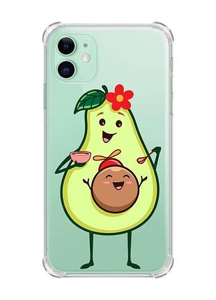 Чехол с утолщёнными углами для apple iphone 11 (6.1) :: малыш авокадо (принт 309)