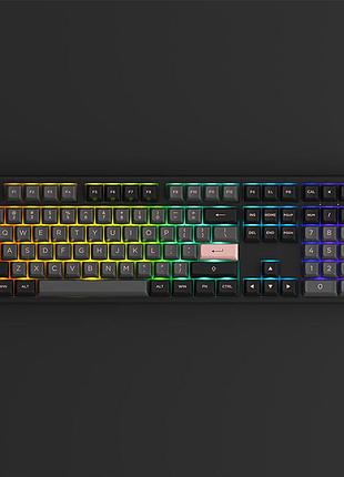 Akko x monsgeek mg108 rgb механічні клавіатури (pbt кейкапи) akko cream yellow/blue switch