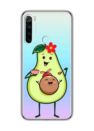 Прозорий чохол на xiaomi redmi note 8 :: малюк авокадо (принт 309)