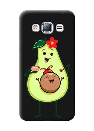 Матовий чохол з чорними боками на samsung galaxy j3/j310 :: малюк авокадо (принт 309)