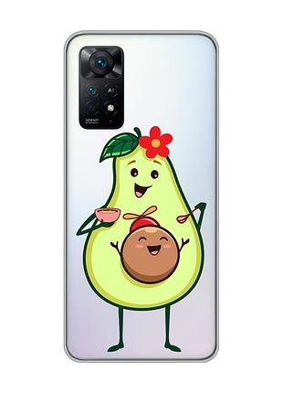 Прозорий чохол на xiaomi redmi note 11 pro :: малюк авокадо (принт 309)