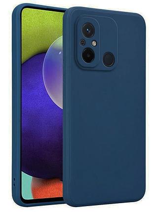 Матовый чехол на xiaomi redmi 12с синий микрофибра