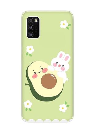 Чехол на samsung galaxy a41 :: авокадо и зайчонок (принт 311)