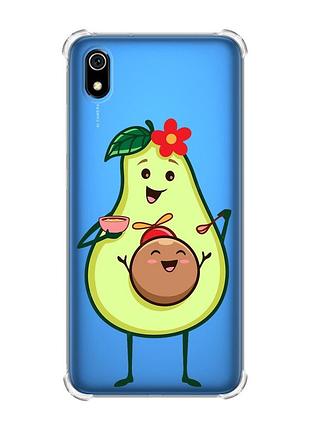 Чехол с утолщенными углами для xiaomi redmi 7a :: малыш авокадо (принт 309)