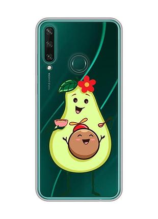 Прозрачный чехол на huawei y6p :: малыш авокадо (принт 309)