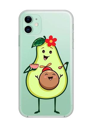 Прозрачный чехол на apple iphone 11 (6,1) :: малыш авокадо (принт 309)
