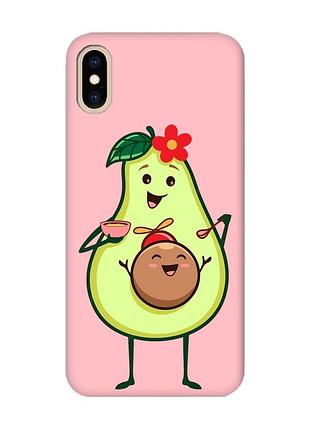 Матовий чохол з рожевими боками на iphone xs max :: малюк авокадо (принт 309)