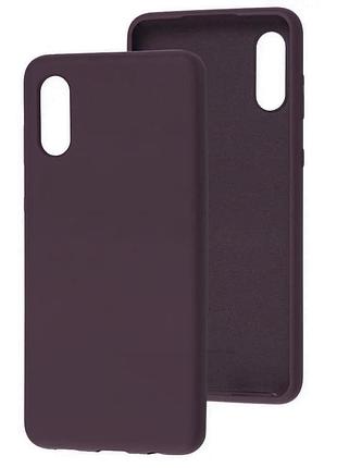 Силіконовий чохол soft touch мікрофібра на samsung a02 бордовий