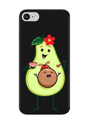 Матовий чохол з чорними боками на iphone 7/8 :: малюк авокадо (принт 309)