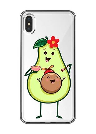 Прозорий чохол на iphone xs max :: малюк авокадо (принт 309)