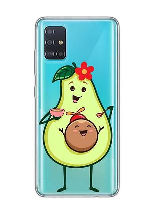 Прозрачный чехол на samsung galaxy a51 :: малыш авокадо (принт 309)