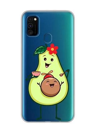 Прозрачный чехол на samsung galaxy m30s/м21 :: малыш авокадо (принт 309)