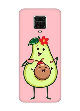 Матовий чохол з рожевими боками на xiaomi redmi note 9 pro/9s/9 pro max :: малюк авокадо (принт 309)