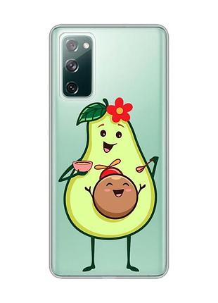 Прозорий чохол на samsung galaxy s20 fe :: малюк авокадо (принт 309)