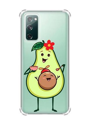 Чехол с утолщенными углами на samsung galaxy s20 fe :: малыш авокадо (принт 309)