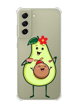 Чехол с утолщёнными углами для samsung s21 fe :: малыш авокадо (принт 309)