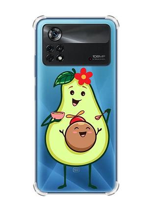 Чехол с утолщёнными углами для xiaomi poco x4 pro 5g :: малыш авокадо (принт 309)