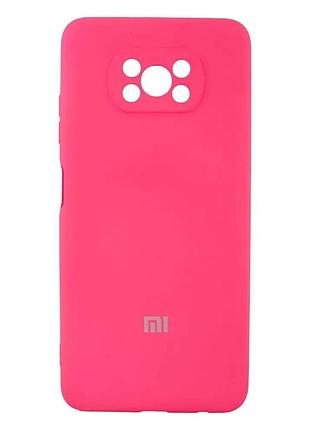 Силіконовий чохол soft touch з мікрофіброю на xiaomi poco x3 рожевий