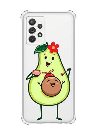 Чехол с утолщёнными углами на samsung galaxy a72 (a725) :: малыш авокадо (принт 309)