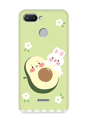Чехол на xiaomi redmi 6 :: авокадо и зайчонок (принт 311)