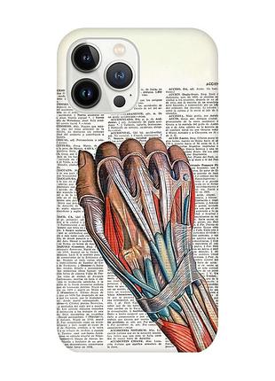 Чехол с защитой камеры на iphone 14 pro max :: анатомия руки (принт 298)