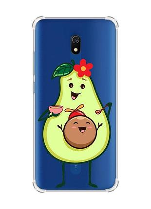 Чехол с утолщенными углами на xiaomi redmi 8a :: малыш авокадо (принт 309)