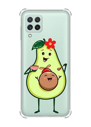 Чехол с утолщёнными углами на samsung galaxy a22 4g/m32/m22 :: малыш авокадо (принт 309)