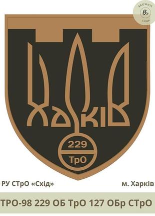 Шеврон 229 об тро 127 обр стро. нарукавний знак 229 окремий батальйон тро 127 окремої бригади (арт. тро-98)
