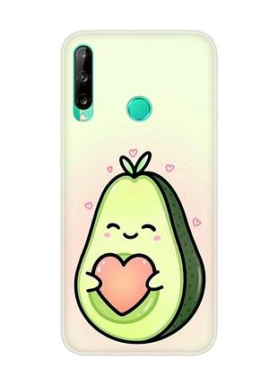 Чехол для huawei р40 lite e / y7p :: кавай авокадо с сердечком (принт 310)