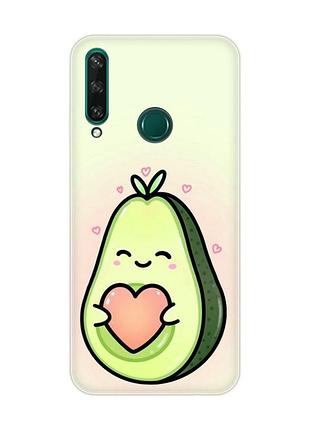 Чехол на huawei y6p :: кавай авокадо с сердечком (принт 310)