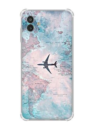 Чохол з потовщеними кутами на samsung galaxy m13 5g :: подорожі. карта (принт 317)