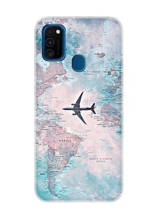 Чехол на samsung galaxy m30s/м21 :: путешествия. карта (принт 317)