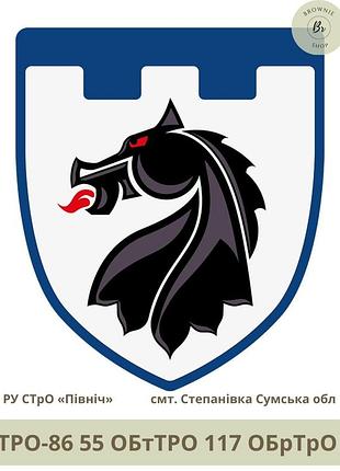 Шеврон 55 обттро 117 обртро. нарукавний знак 155 обт 117 бригади тро зсу степанівка сумська обл (арт.тро-86)