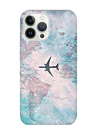 Чехол с защитой камеры на iphone 14 pro max :: путешествия. карта (принт 317)