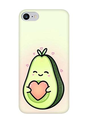 Матовий чохол з чорними боками на iphone 7/8 :: кавай авокадо з сердечком (принт 310)