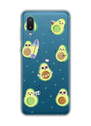 Прозрачный чехол на samsung galaxy a02/a022 (2021) :: авокадо на отдыхе (принт 302)